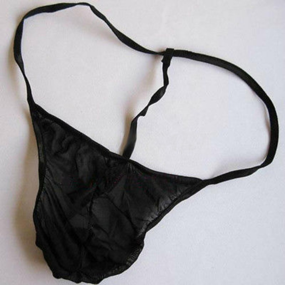 Men's Sheer Black Mesh G-String Thong O/S - Picture 3 of 4